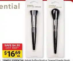 Cincotta Chemist Simply Essential Kabuki Buffing Brush or Tapered Powder Brush offer