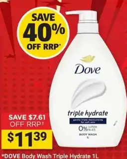 Cincotta Chemist Dove Body Wash Triple Hydrate offer