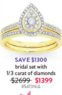 Goldmark bridal set with 1/3 carat of diamonds offer