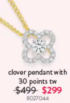 Goldmark clover pendant with 30 points tw offer
