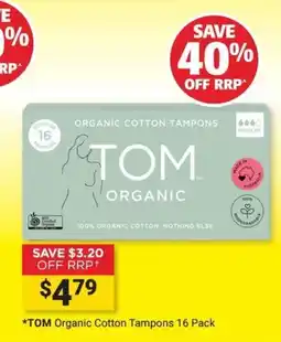 Cincotta Chemist TOM Organic Cotton Tampons offer