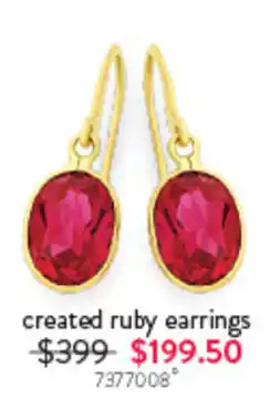 Goldmark created ruby earrings offer