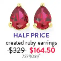 Goldmark created ruby earrings offer
