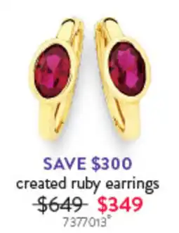 Goldmark created ruby earrings offer