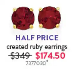 Goldmark created ruby earrings offer