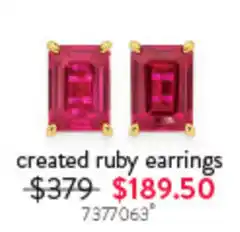 Goldmark created ruby earrings offer