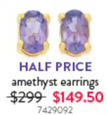 Goldmark amethyst earrings offer