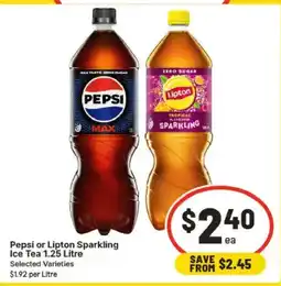 IGA Pepsi or Lipton Sparkling Ice Tea offer