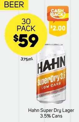 Foodland Hahn Super Dry Lager offer