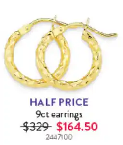 Goldmark 9ct earrings offer