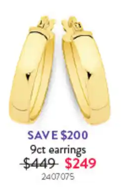 Goldmark 9ct earrings offer