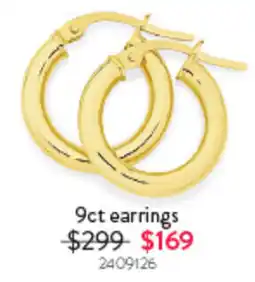 Goldmark 9ct earrings offer