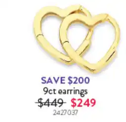 Goldmark 9ct earrings offer