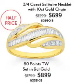 Angus & Coote 3/4 Carat Solitaire Necklace with 10ct Gold Chain offer