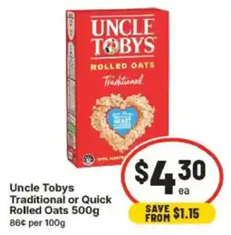 IGA Uncle Tobys Rolled Oats offer