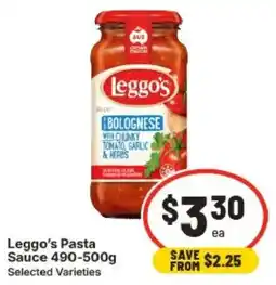 IGA Leggo's Pasta Sauce offer