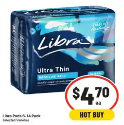 IGA Libra Pads 6-14 Pack Selected Varieties offer