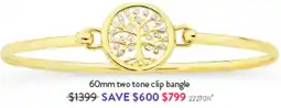 Goldmark 60mm two tone clip bangle offer