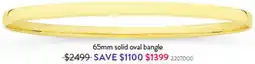 Goldmark 65mm solid oval bangle offer