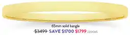 Goldmark 65mm solid bangle offer