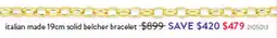 Goldmark italian made 19cm solid belcher bracelet offer