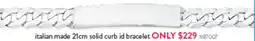 Goldmark italian made 21cm solid curb id bracelet offer