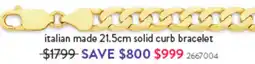 Goldmark italian made 21.5cm solid curb bracelet offer