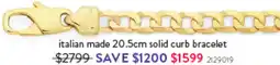 Goldmark italian made 20.5cm solid curb bracelet offer