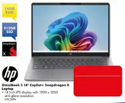 The Good Guys hp OmniBook 3 14" Copilot+ Snapdragon X Laptop offer