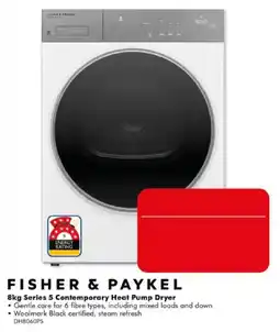 The Good Guys Fisher & Paykel 8kg Series 5 Contemporary Heat Pump Dryer offer