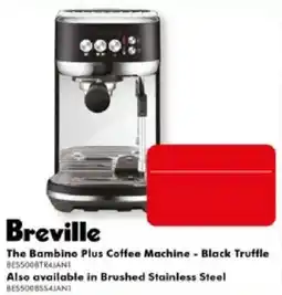 The Good Guys Breville The Bambino Plus Coffee Machine - Black Truffle offer