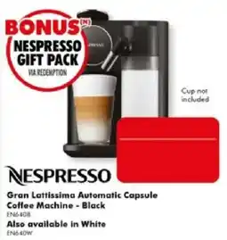 The Good Guys Nespresso Gran Lattissima Automatic Capsule Coffee Machine - Black offer