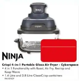 The Good Guys Ninja Crispi 4-in-1 Portable Glass Air Fryer - Cyberspace offer