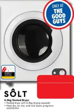 The Good Guys SOLT 4.5kg Vented Dryer offer