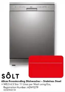 The Good Guys Sôlt 60cm Freestanding Dishwasher - Stainless Steel offer