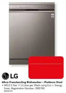 The Good Guys LG 60cm Freestanding Dishwasher - Platinum Steel offer