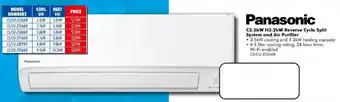 Panasonic C2.5kW H3.2kW Reverse Cycle Split System and Air Purifier
