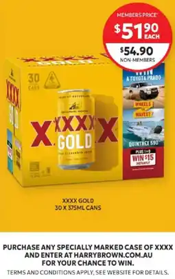 Harry Brown XXXX Gold offer