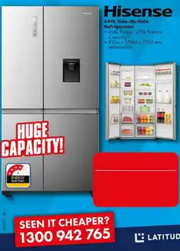 The Good Guys Hisense 649L Side-By-Side Refrigerator offer