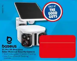 The Good Guys baseus X1 Pro 3K Dual Lens Solar-Powered Security Camera offer