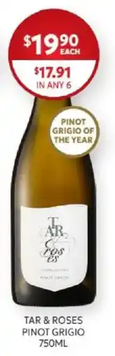 Harry Brown Tar & Roses Pinot Grigio offer