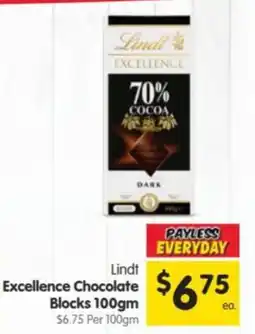 Spar Lindt Excellence Chocolate Blocks offer