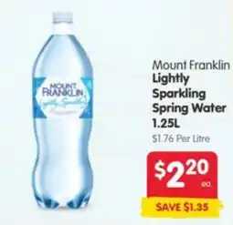 Spar Mount Franklin Lightly Sparkling Spring Water offer
