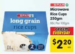 Spar Spar long grain rice cups offer