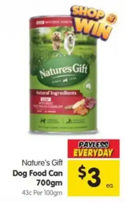 Spar Nature's Gift Dog Food Can offer