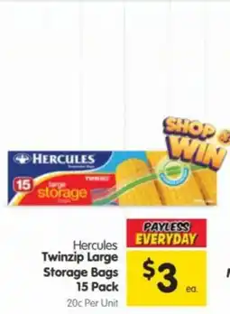Spar Hercules Twinzip Large Storage Bags offer