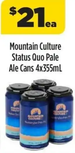 Liquorland Mountain Culture Status Quo Pale Ale Cans 4x355ml offer