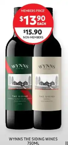 Harry Brown Wynns The Siding Wines offer