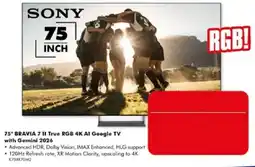 The Good Guys Sony 75" BRAVIA 7 II True RGB 4K AI Google TV with Gemini 2026 offer