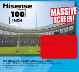 The Good Guys Hisense 100" Q7SAU 4K HI-QLED 144Hz Smart TV 2026 offer